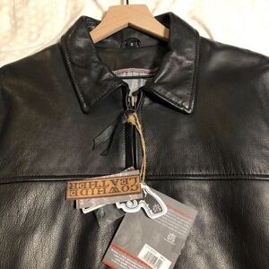 STS Ranchwear Men's Black Leather Shirt Jacket